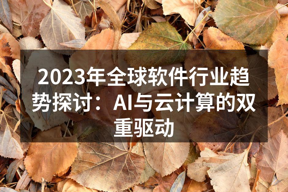 2023年全球软件行业趋势探讨：AI与云