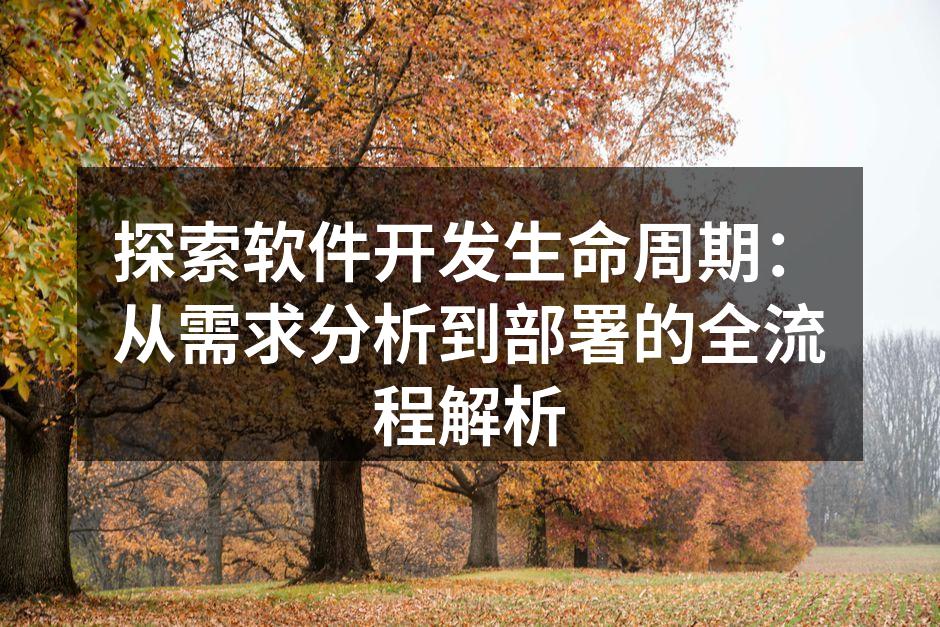 探索软件开发生命周期：从需求分析到部署的