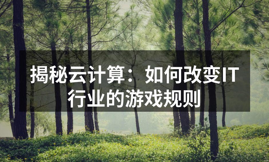 揭秘云计算：如何改变IT行业的游戏规则